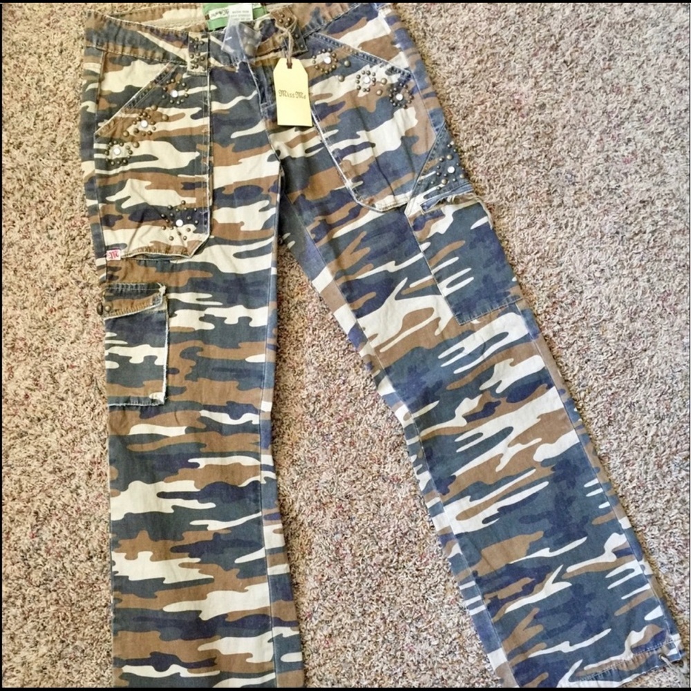 Ladies “Miss Me”Glam Cam Cargo Pants